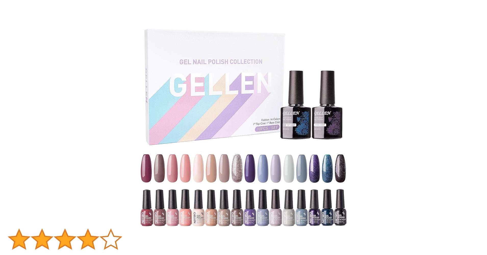 Amazon.co.jp: Gellen ジェルネイル カラージェル 16色セット UV